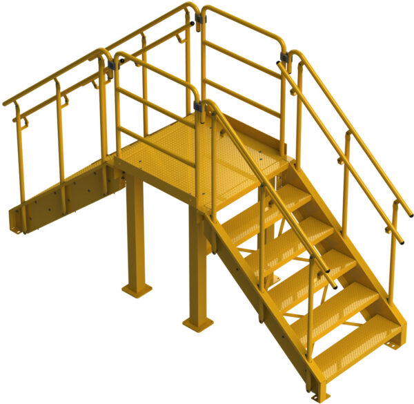 yellow Lapeyre crossover stairs