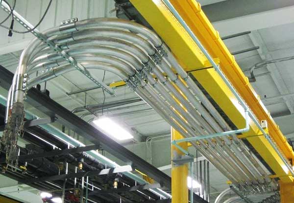 Morris straight and bent pipe in a ceiling system