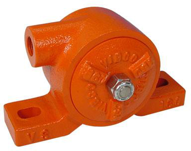 orange Vibco pneumatic turbine vibrator