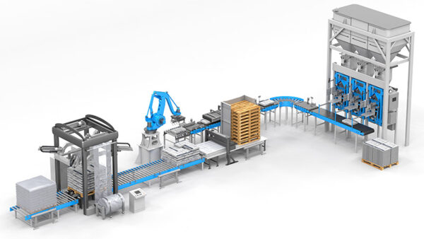 bag placers, bag fillers and robotic palletizers schematic
